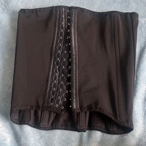 Black Waist Cincher with Hook-and-Eye Front
